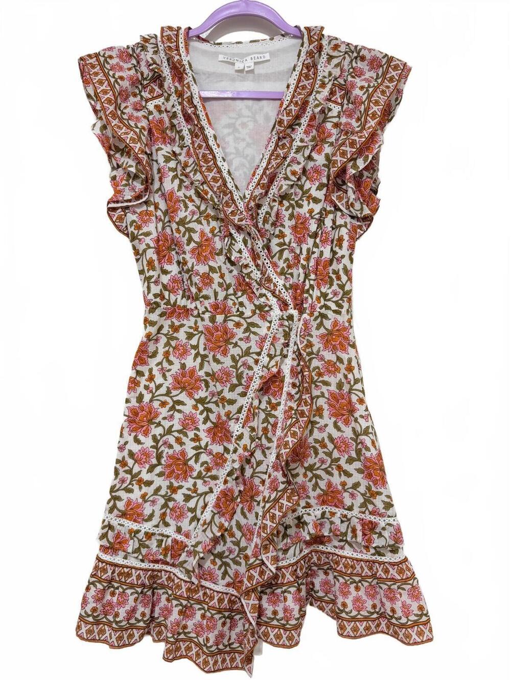 Veronica Beard Women's Floral Cotton Wrap Dress Size 0